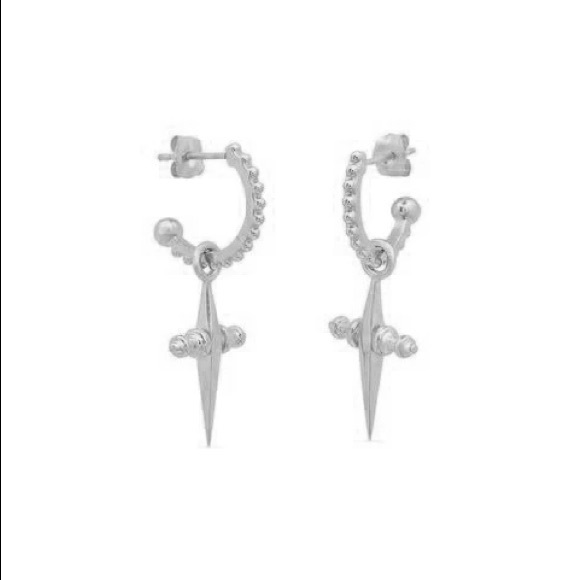 SOLD OUT LUV AJ DAINTY MINI CROSS EARRINGS KYLIE JENNER BELLA HADID GORJANA - Picture 1 of 7
